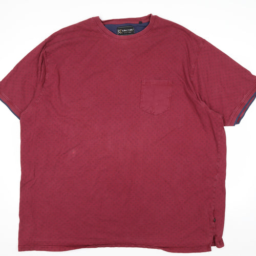 Kam Jeans Men’s Red 5XL Crew Neck Cotton T-Shirt