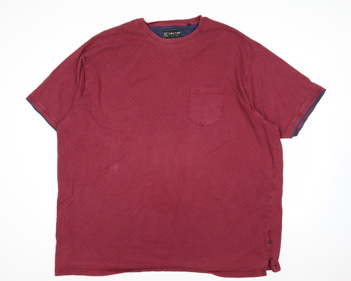 Kam Jeans Men’s Red 5XL Crew Neck Cotton T-Shirt