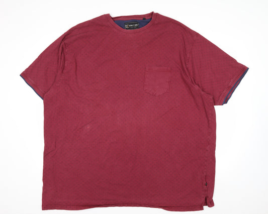 Kam Jeans Men’s Red 5XL Crew Neck Cotton T-Shirt