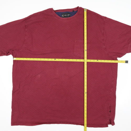 Kam Jeans Men’s Red 5XL Crew Neck Cotton T-Shirt