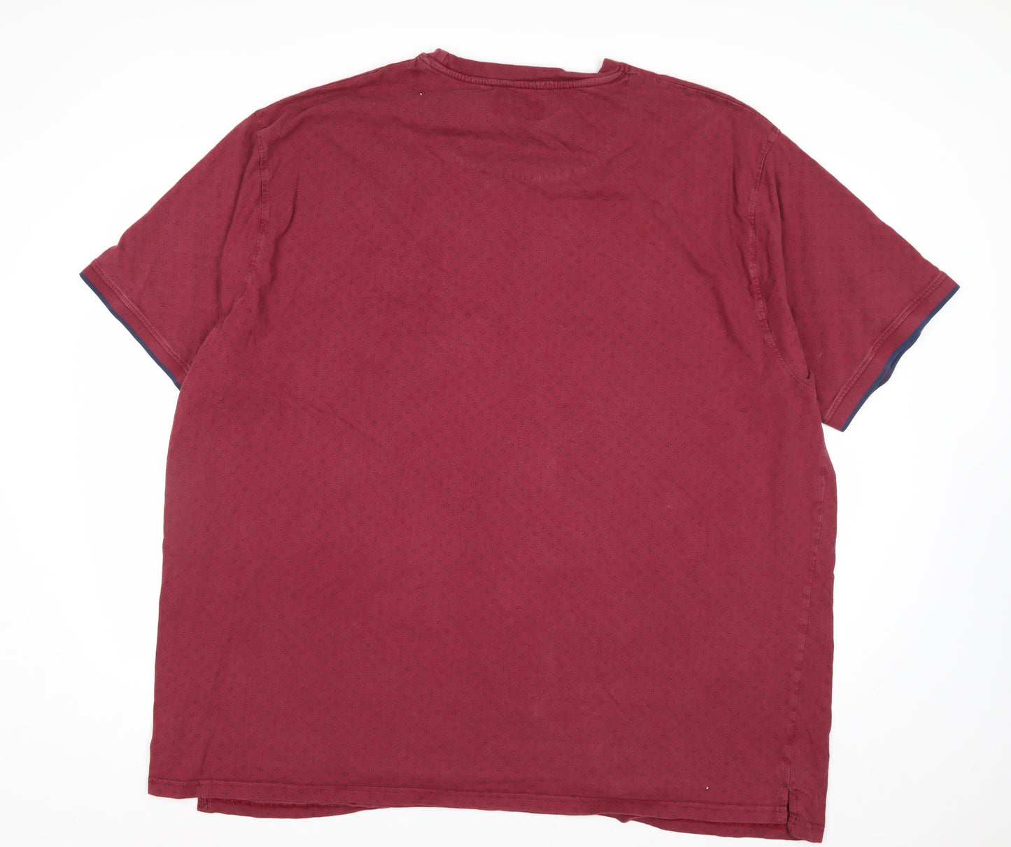 Kam Jeans Men’s Red 5XL Crew Neck Cotton T-Shirt