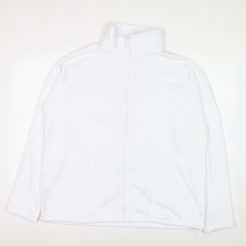 Result Core Women White Full Zip Fleece Sweatshirt L