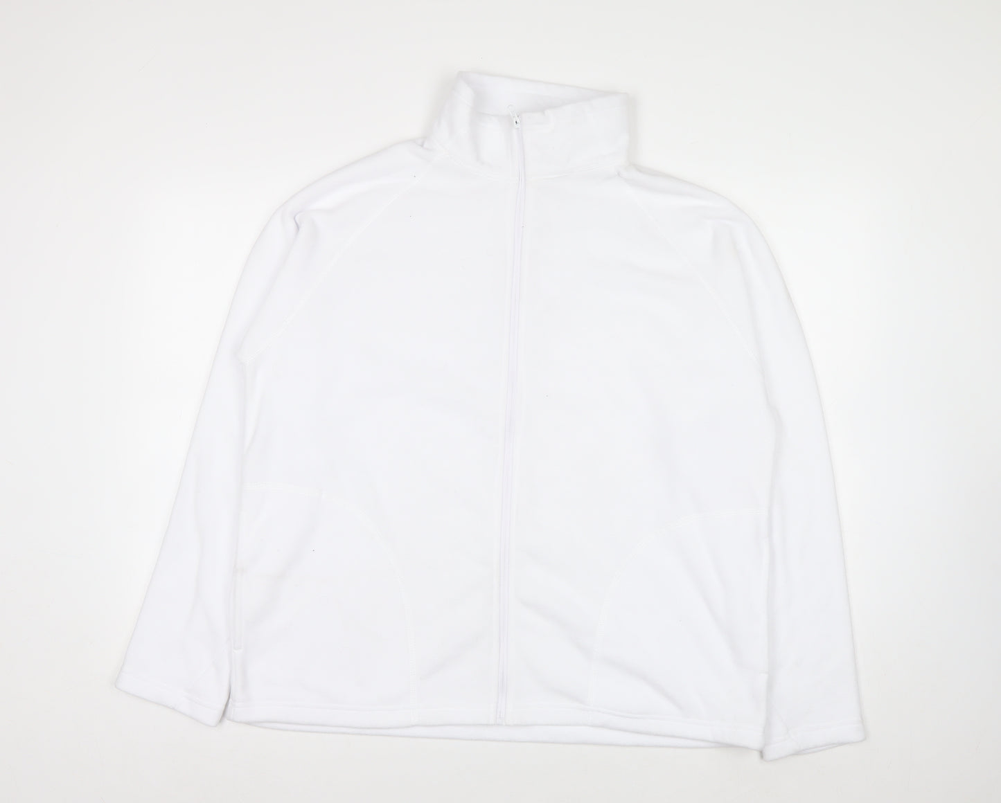 Result Core Women White Full Zip Fleece Sweatshirt L