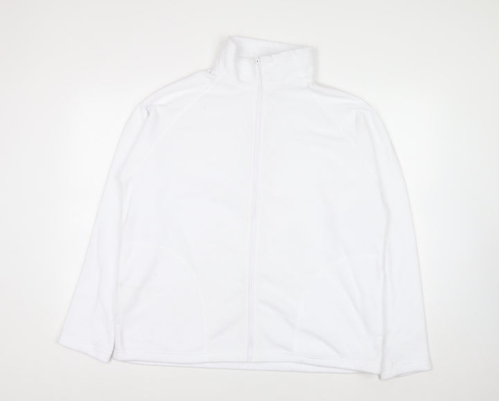 Result Core Women White Full Zip Fleece Sweatshirt L