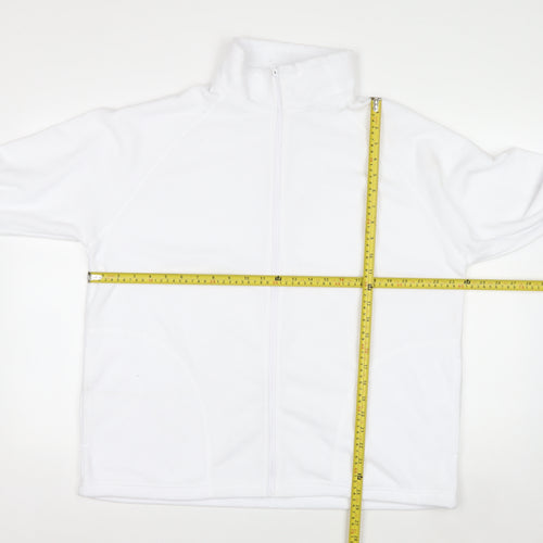 Result Core Women White Full Zip Fleece Sweatshirt L