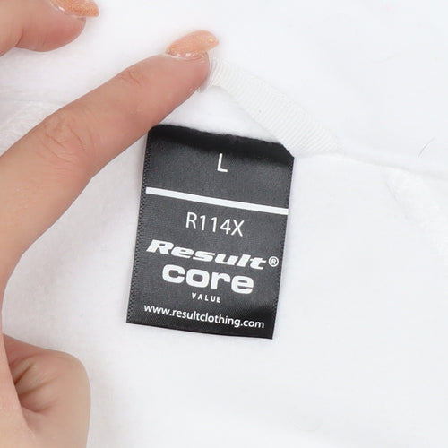 Result Core Women White Full Zip Fleece Sweatshirt L