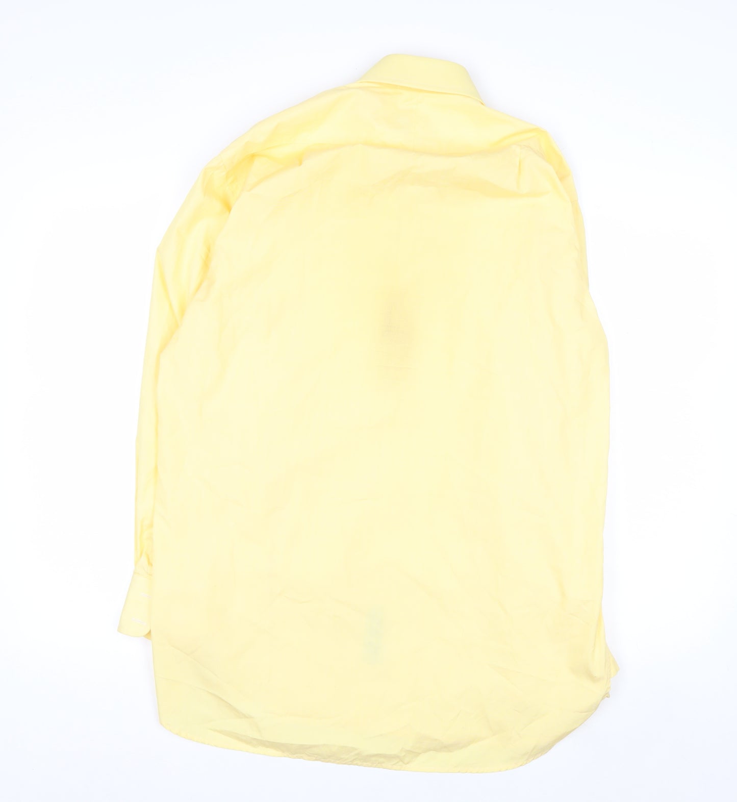 Charles Tyrwhitt Men's Yellow 15.5in Classic Fit Cotton Long Sleeve Shirt