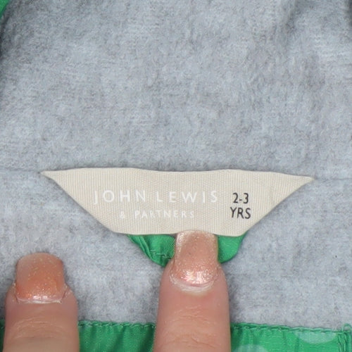 John Lewis Boys Green Polka Dot Hooded Rain Snowsuit 2-3 Years Waterproof