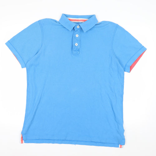 Boden Men’s Blue Cotton Short Sleeve Polo Shirt Size L
