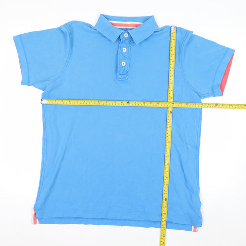Boden Men’s Blue Cotton Short Sleeve Polo Shirt Size L
