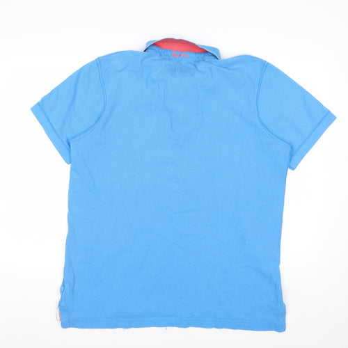 Boden Men’s Blue Cotton Short Sleeve Polo Shirt Size L