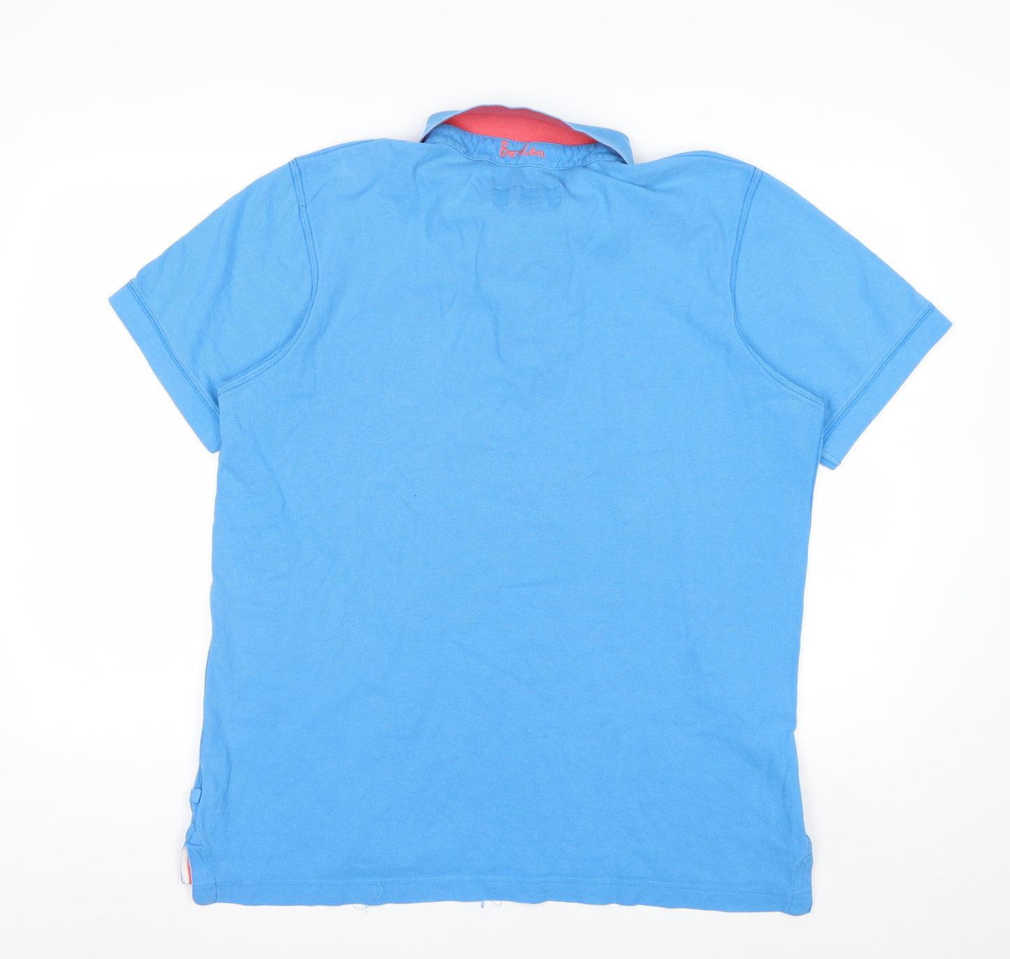Boden Men’s Blue Cotton Short Sleeve Polo Shirt Size L