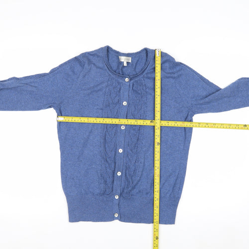 Rocha John Rocha Women Blue Cotton Knit Cardigan Size 12