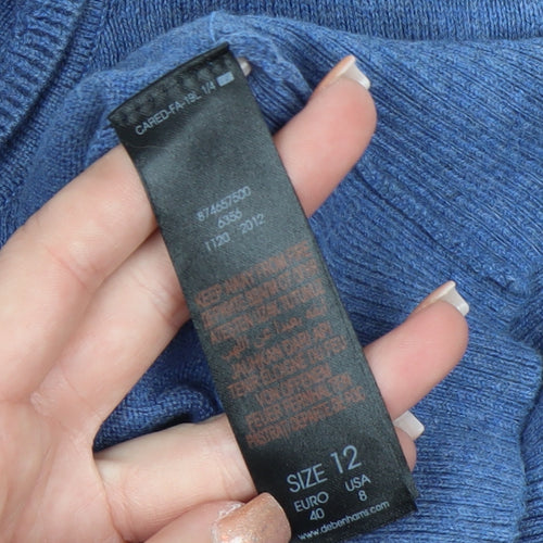Rocha John Rocha Women Blue Cotton Knit Cardigan Size 12