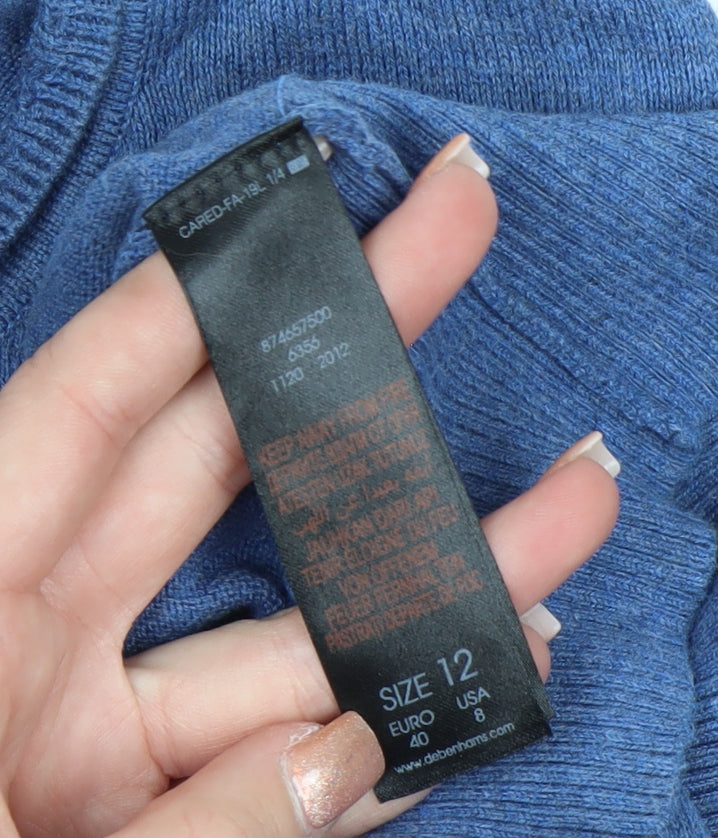 Rocha John Rocha Women Blue Cotton Knit Cardigan Size 12