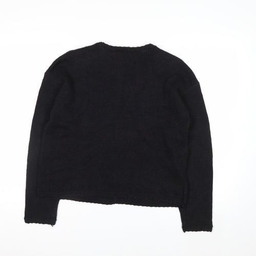 Heirloom Collectibles Womens Black Petite M Beaded Cardigan Jumper