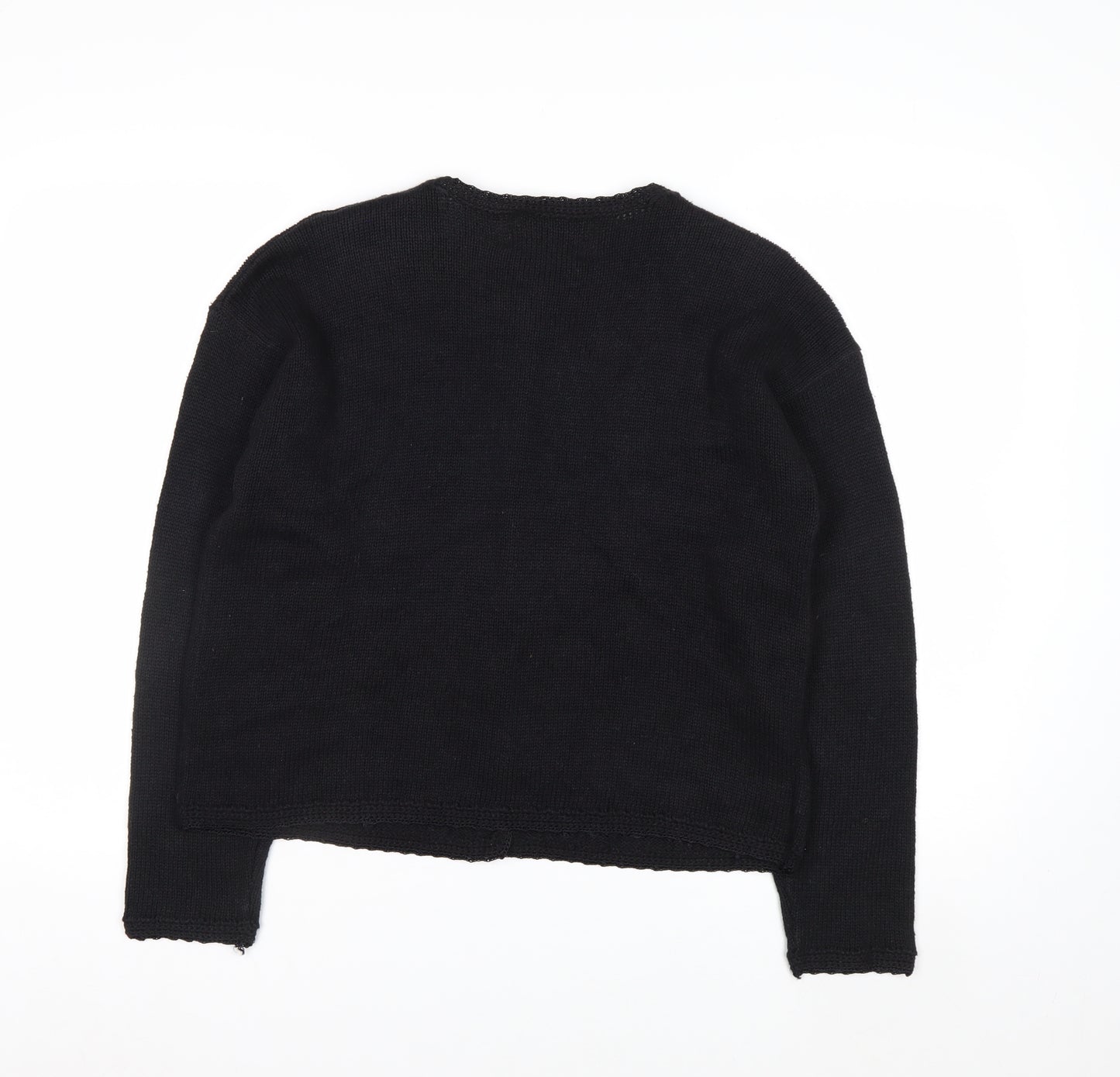 Heirloom Collectibles Womens Black Petite M Beaded Cardigan Jumper