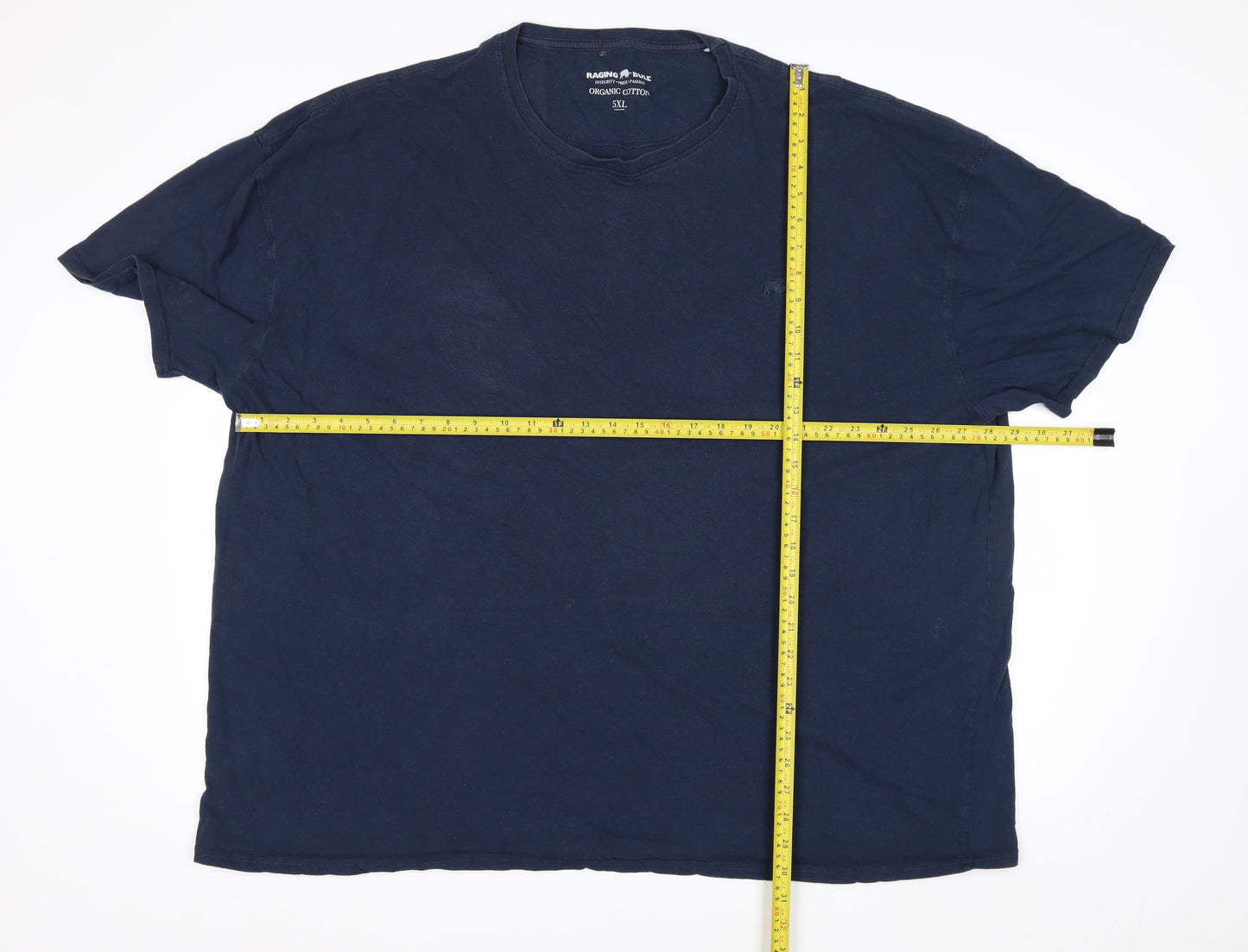 Raging Bull Men's Navy Blue 5XL Organic Cotton Crew Neck T-Shirt