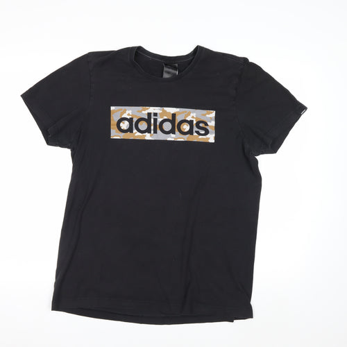 Adidas Men's Black Camouflage Logo T-Shirt Size M