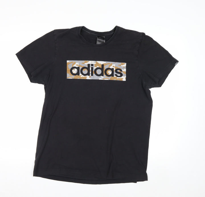 Adidas Men's Black Camouflage Logo T-Shirt Size M