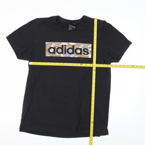 Adidas Men's Black Camouflage Logo T-Shirt Size M