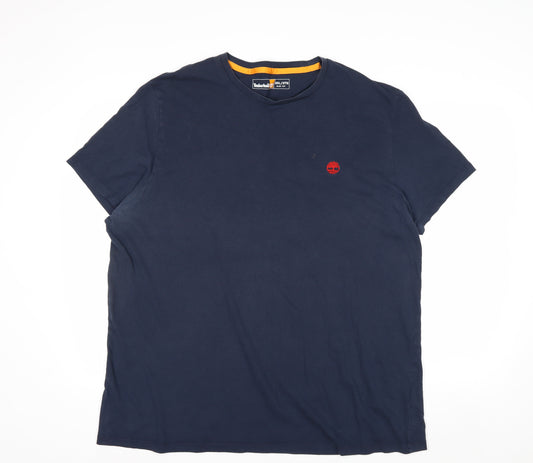Timberland Men's Navy Blue Slim Fit 3XL Cotton T-Shirt