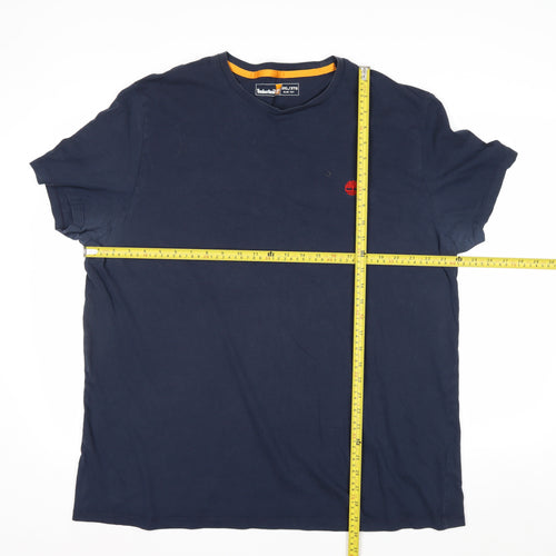 Timberland Men's Navy Blue Slim Fit 3XL Cotton T-Shirt