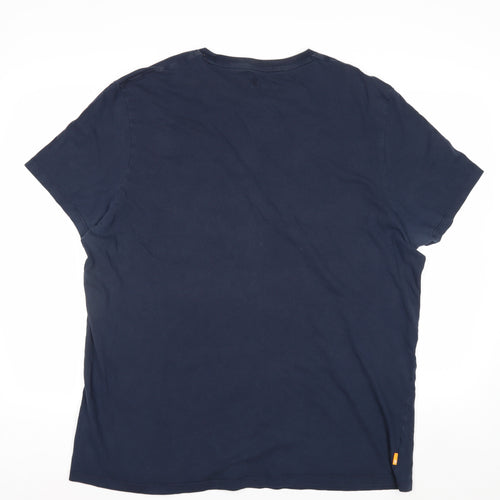 Timberland Men's Navy Blue Slim Fit 3XL Cotton T-Shirt
