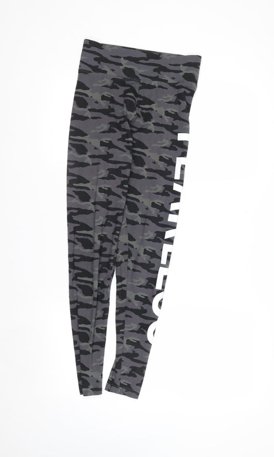 Golddigga Women’s Grey Camouflage Ankle Leggings Size 8