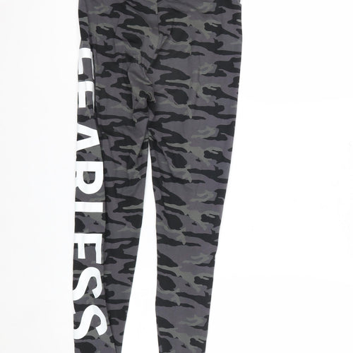 Golddigga Women’s Grey Camouflage Ankle Leggings Size 8