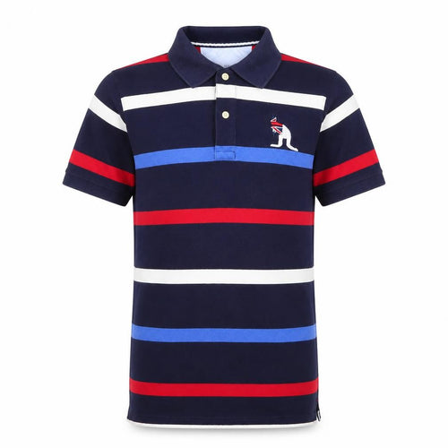 Juliano Furerino Men's Blue Striped Cotton Polo Shirt Size S