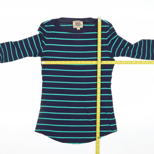 Arabella & Addison Women's Blue Striped 3/4 Sleeve T-Shirt Size 10