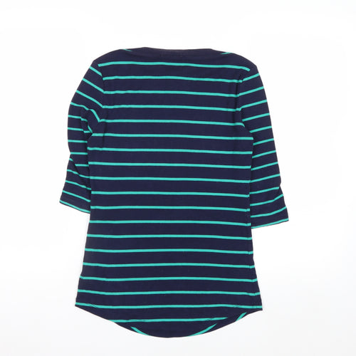 Arabella & Addison Women's Blue Striped 3/4 Sleeve T-Shirt Size 10