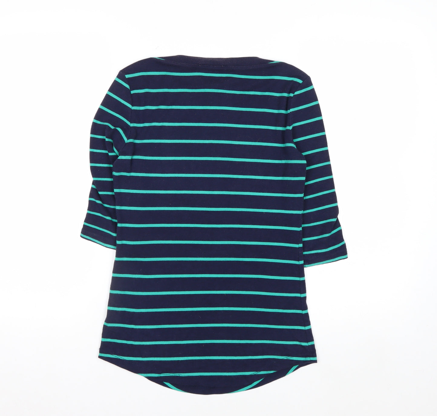 Arabella & Addison Women's Blue Striped 3/4 Sleeve T-Shirt Size 10