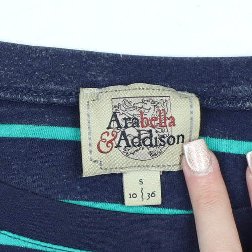 Arabella & Addison Women's Blue Striped 3/4 Sleeve T-Shirt Size 10