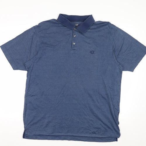 Maine New England Men's Blue Cotton Golf Polo Shirt L