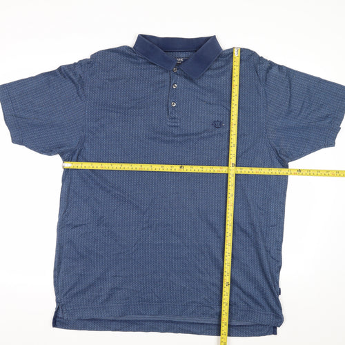 Maine New England Men's Blue Cotton Golf Polo Shirt L