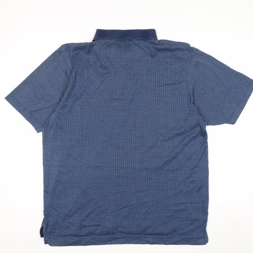 Maine New England Men's Blue Cotton Golf Polo Shirt L