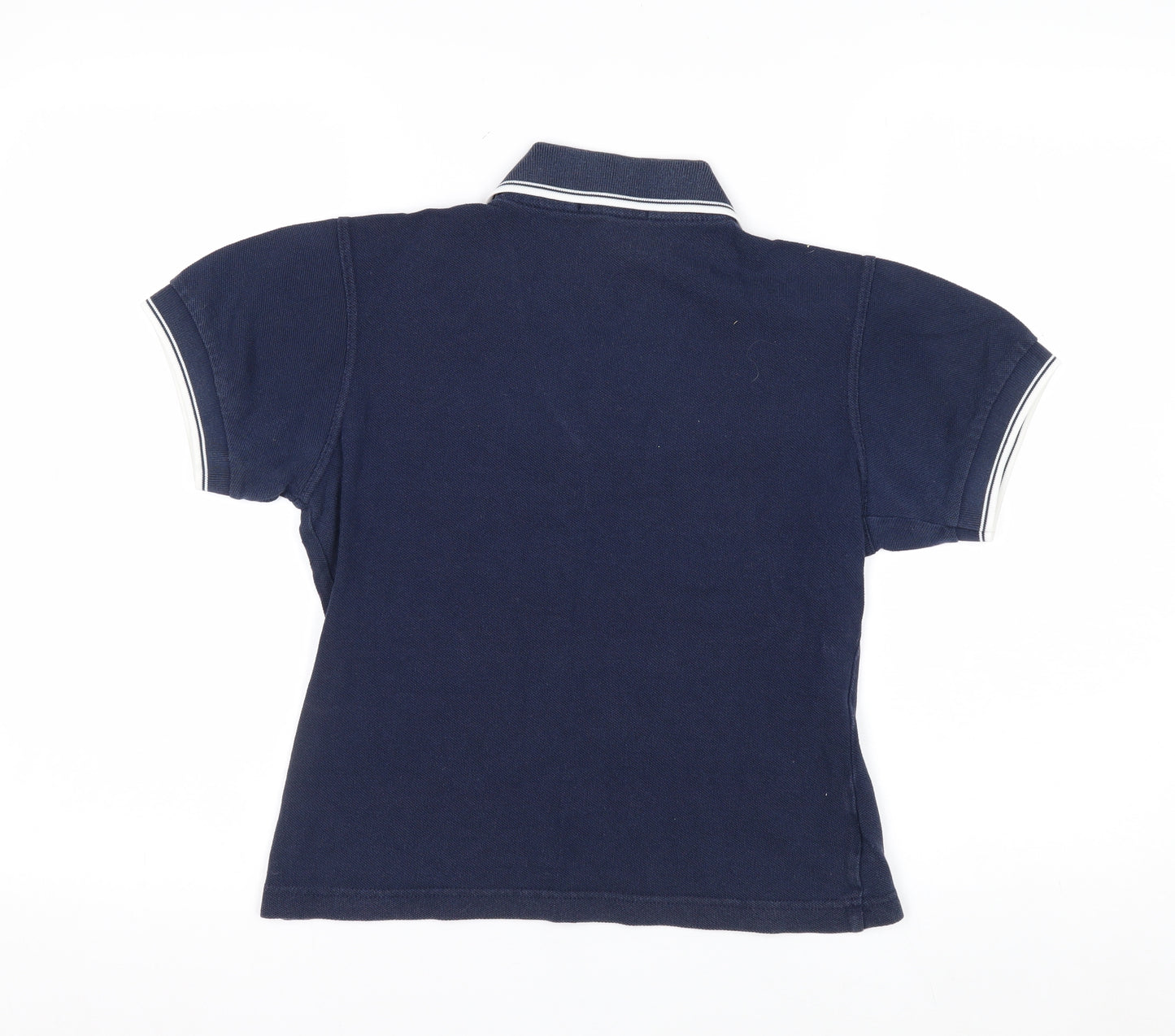 Fred Perry Women's Blue Cotton Polo Shirt Size 8 Classic V-Neck