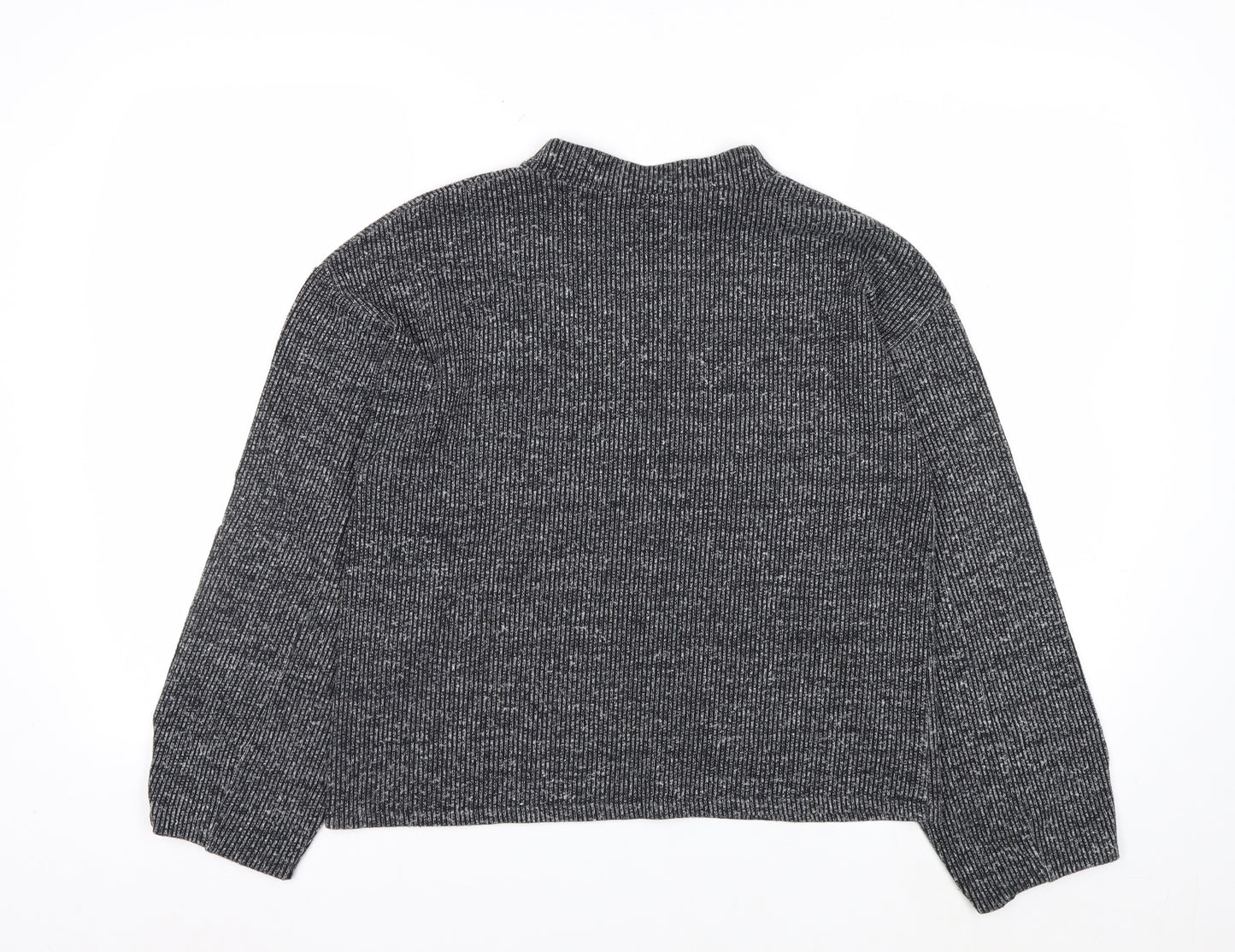 Zara Women’s Grey Snoopy Knit Pullover Jumper Size 12 Mock Neck