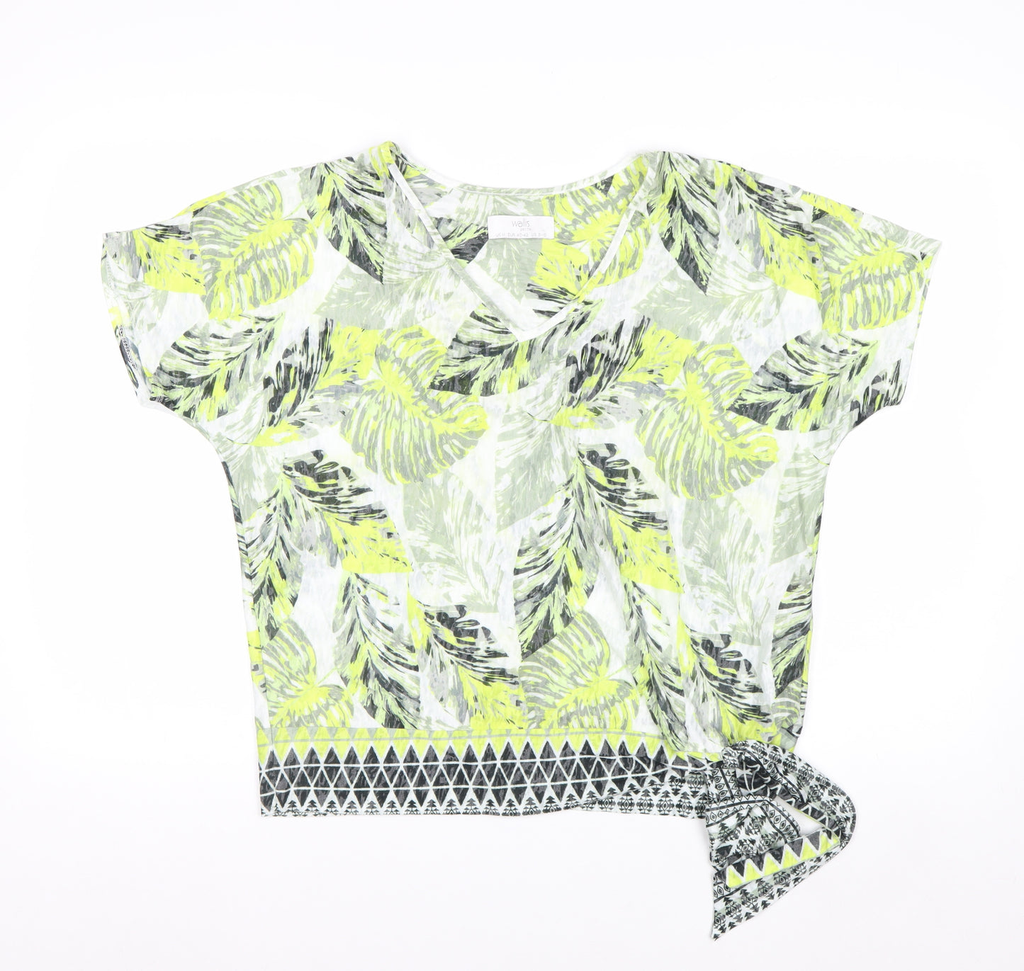 Wallis Women’s Multicoloured Petite V-Neck T-Shirt M Tropical