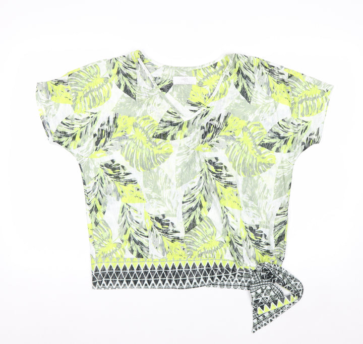 Wallis Women’s Multicoloured Petite V-Neck T-Shirt M Tropical