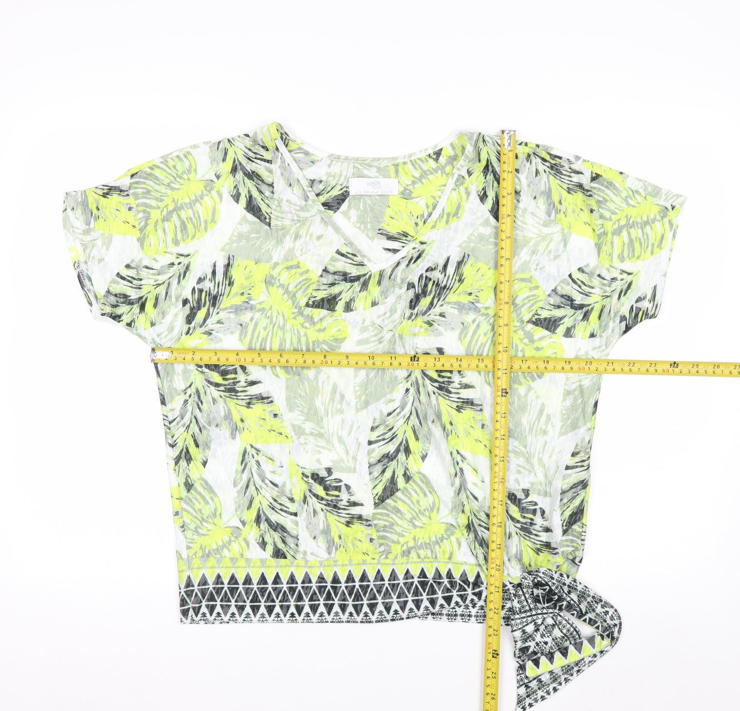 Wallis Women’s Multicoloured Petite V-Neck T-Shirt M Tropical