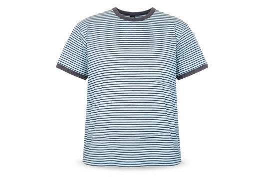 Front view of Gap Women’s Blue Striped Ringer T-Shirt XL 100% Cotton Casual