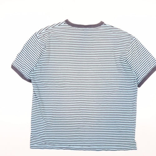 GAP Women’s Blue Striped Ringer T-Shirt XL 100% Cotton Casual