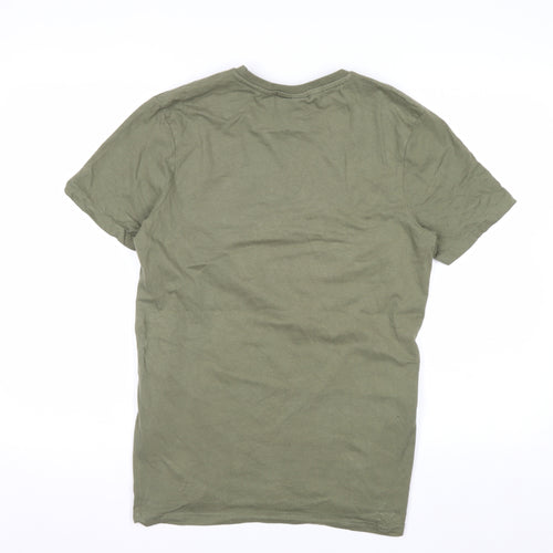 TOG24 Men's Green Cotton Graphic Print T-Shirt Size S