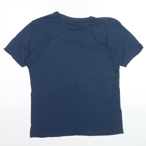 Farah Men's Blue Cotton Crew Neck T-Shirt Medium