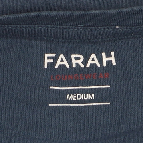 Farah Men's Blue Cotton Crew Neck T-Shirt Medium