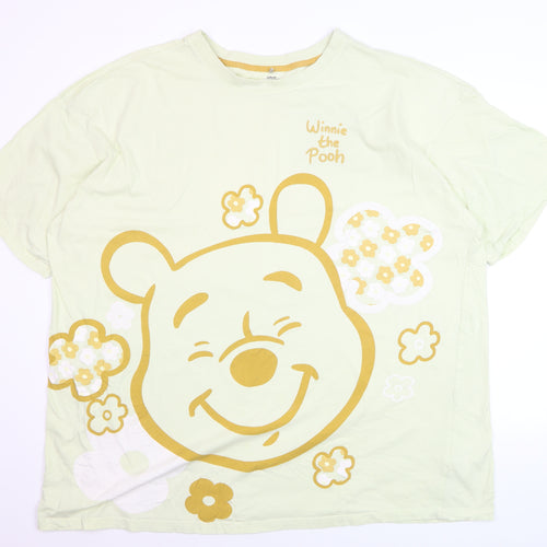 Primark Women Yellow Winnie the Pooh 2XL Relaxed Cotton T-Shirt