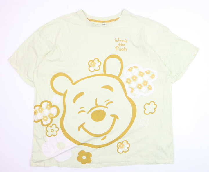 Primark Women Yellow Winnie the Pooh 2XL Relaxed Cotton T-Shirt